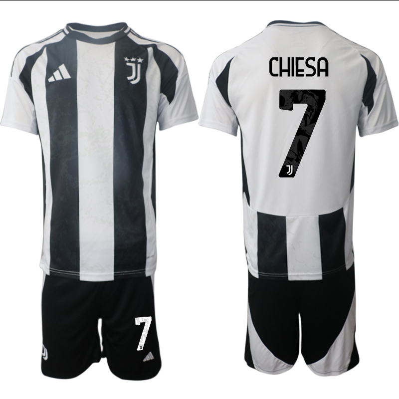 Men 2024-2025 Club Juventus home Black #7 Soccer Jersey